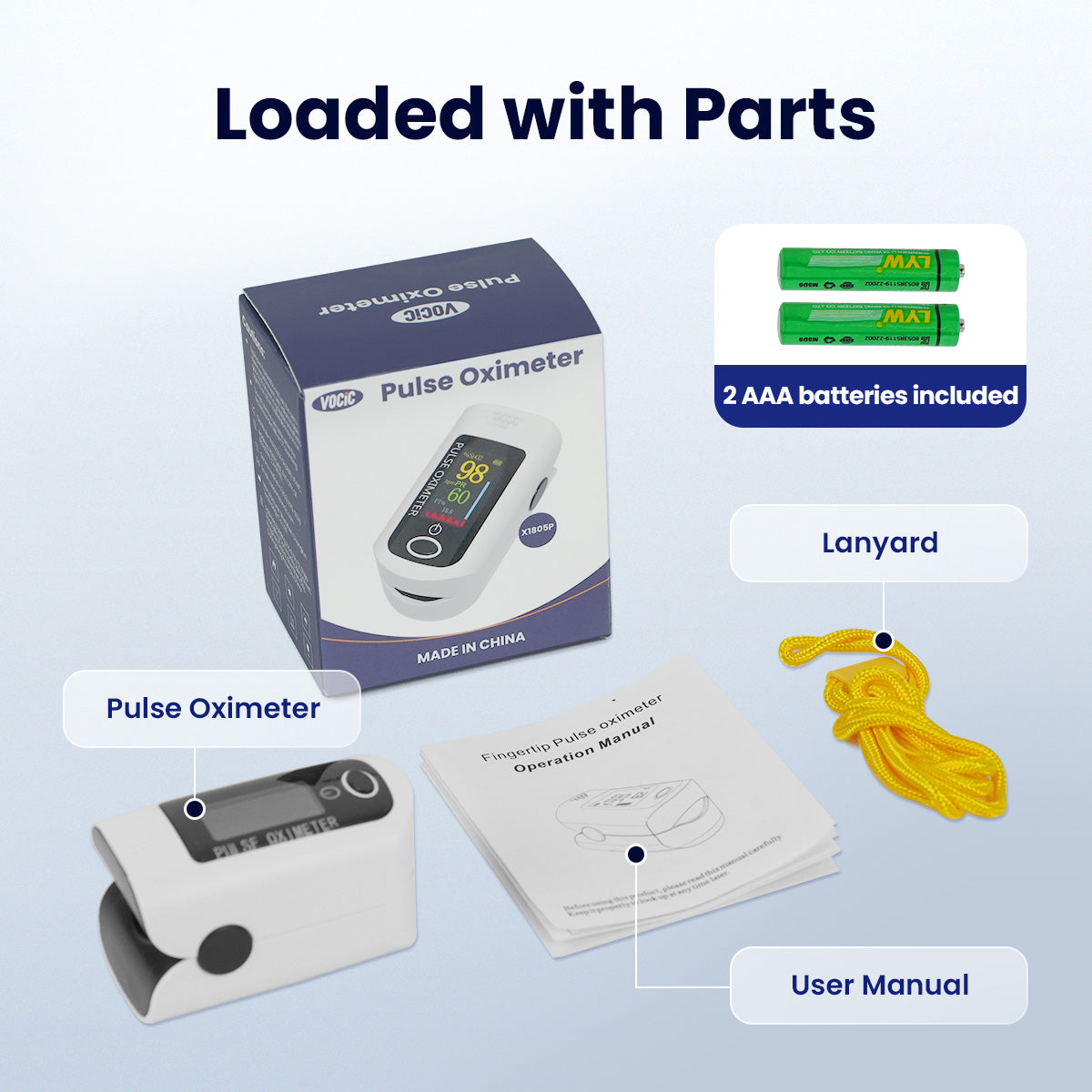 AT10 FDA-Cleared Fingertip Pulse Oximeter