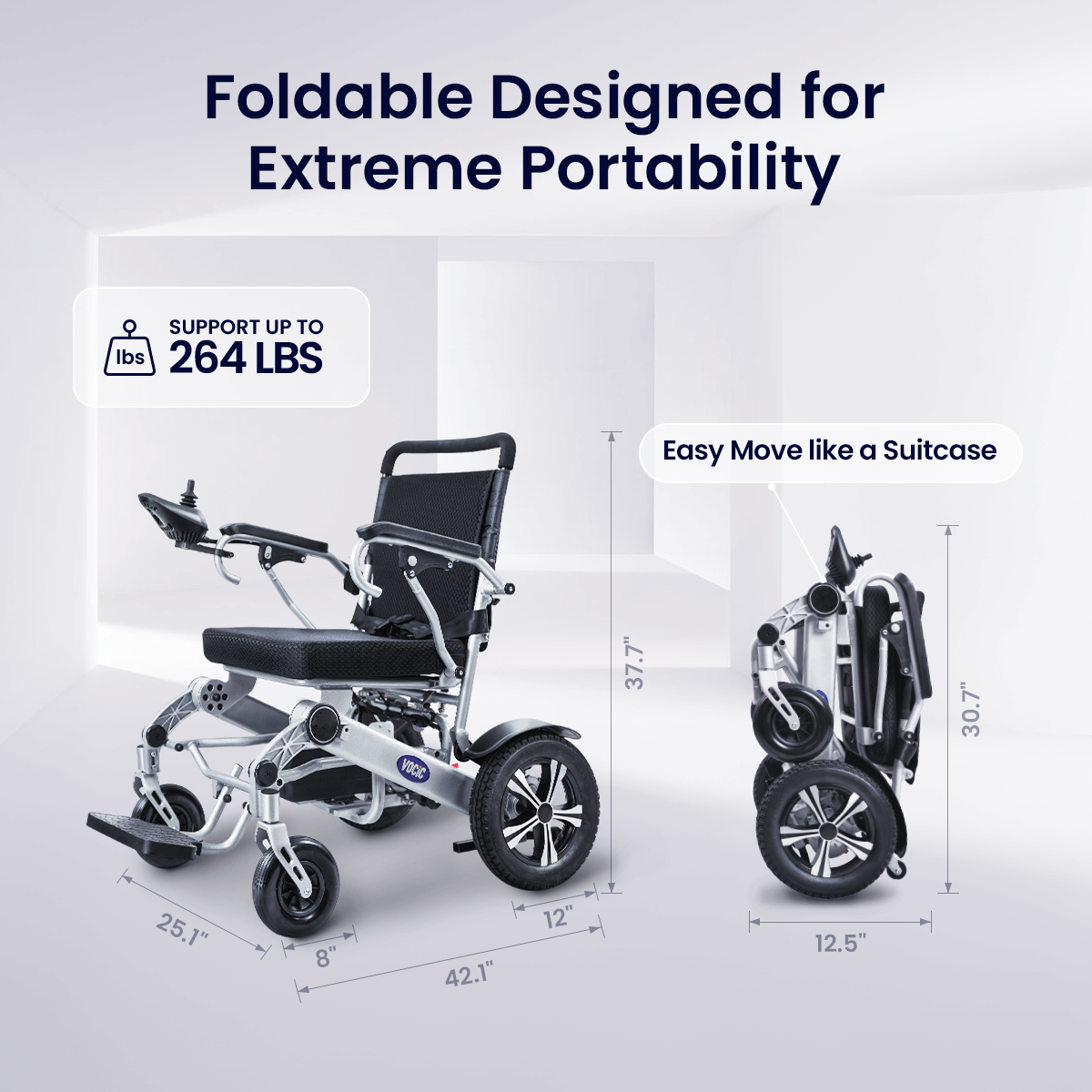 V53 Lightweight Foldable Power Wheelchair